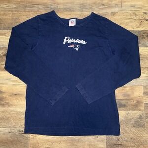 NFL for Her New England Patriots Blue Long Sleeve T Shirt